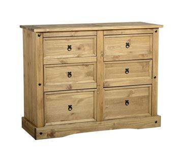 Picture of Corona 6 Drawer Chest in Distressed Waxed Pine