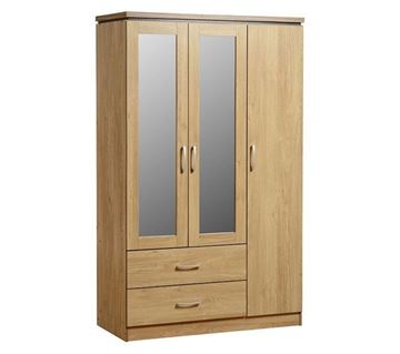 Picture of Charles 3 Door 2 Drawer Mirrored Wardrobe